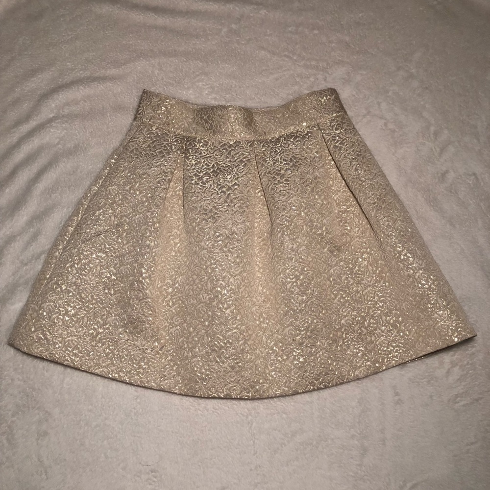 BP Gold Metallic Pleated Skirt
